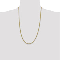 14K Yellow Gold 26" Lightweight Flat Cuban Chain - 3.1mm Width by Oro Pregiato