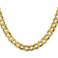 14K Yellow Gold 26" Lightweight Flat Cuban Chain Necklace - 9.4mm Width by Oro Pregiato