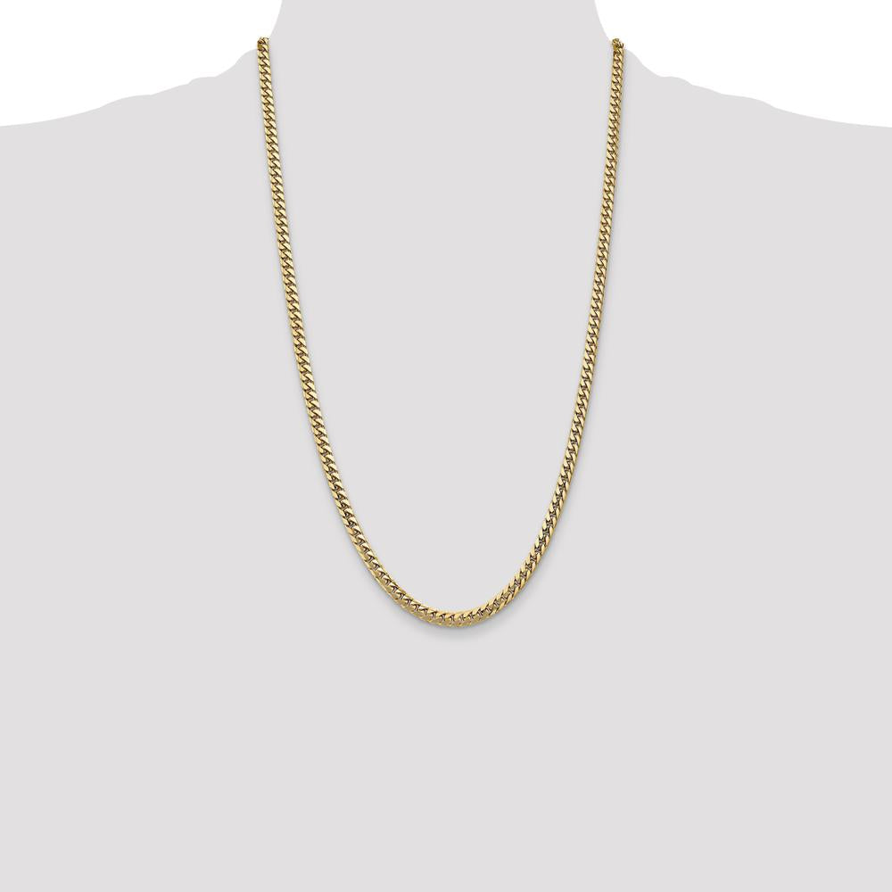 14K Yellow Gold 26" Miami Cuban Link Chain - 4.3mm Solid Gold by Oro Pregiato