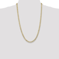 14K Yellow Gold 26" Open Concave Curb Chain Necklace - 5.25mm Width by Oro Pregiato