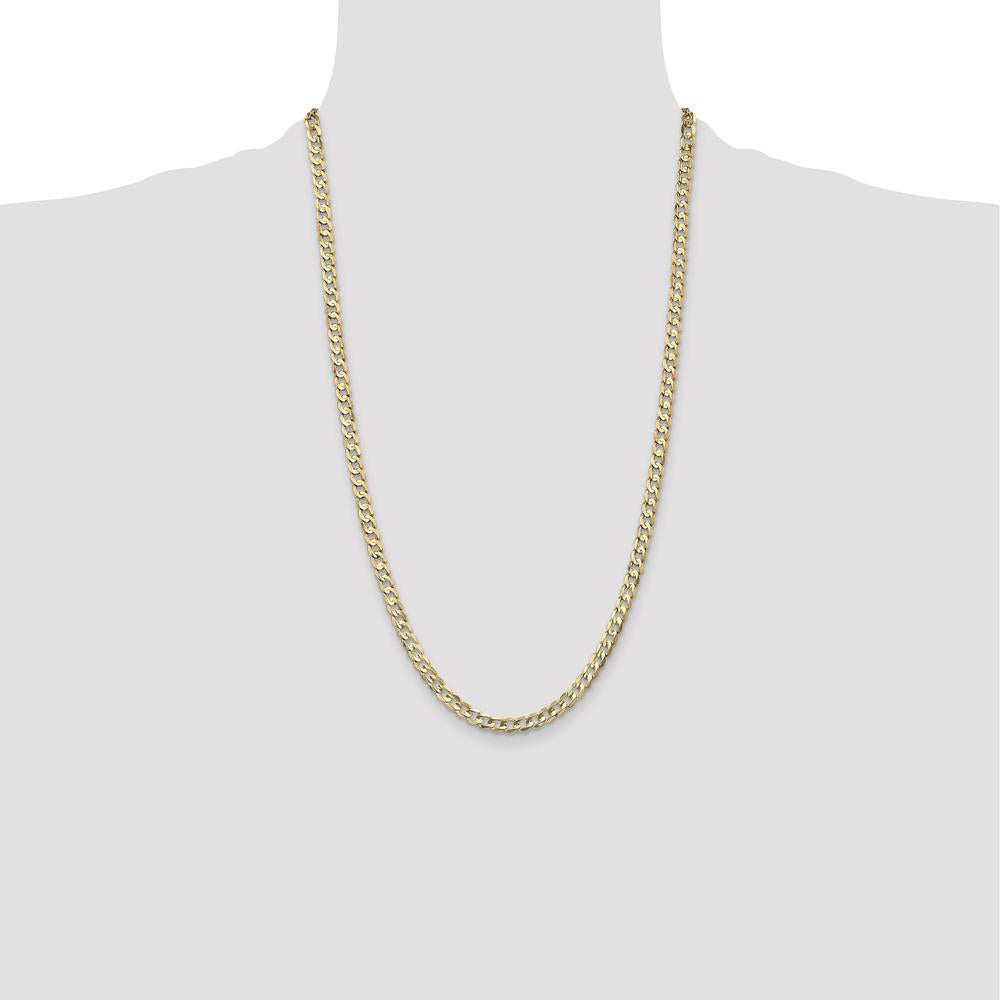 14K Yellow Gold 26" Open Concave Curb Chain with Lobster Clasp - 4.5mm by Oro Pregiato