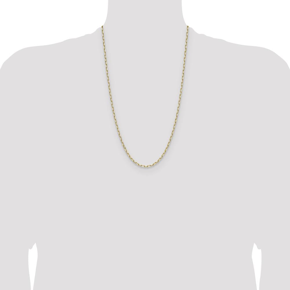 14K Yellow Gold 26" Paperclip Chain Necklace - 3.0mm Width with Beveled Links by Oro Pregiato