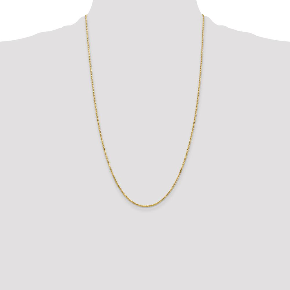 14K Yellow Gold 26" Parisian Wheat Chain Necklace - 1.5mm Width with Lobster Clasp by Oro Pregiato