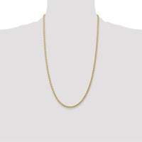 14K Yellow Gold 26" Parisian Wheat Chain with Lobster Clasp - 3mm Width by Oro Pregiato