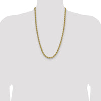 14K Yellow Gold 26" Rope Chain Necklace - 6.7mm Thickness