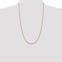14K Yellow Gold 26" Rope Chain Necklace with Lobster Clasp - 2.25mm Solid Handwoven Design