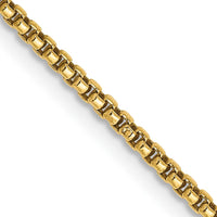 14K Yellow Gold 26" Semi-Solid Box Chain Necklace - 1.5mm Width with Lobster Clasp by Oro Pregiato