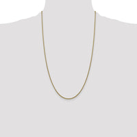 14K Yellow Gold 26" Semi-Solid Box Chain Necklace - 1.5mm Width with Lobster Clasp by Oro Pregiato