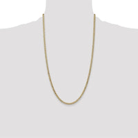 14K Yellow Gold 26" Semi-Solid Curb Chain with Lobster Clasp - 3.35mm Width by Oro Pregiato