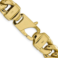 14K Yellow Gold 26" Semi-Solid Miami Cuban Chain - 15mm Width by Oro Pregiato