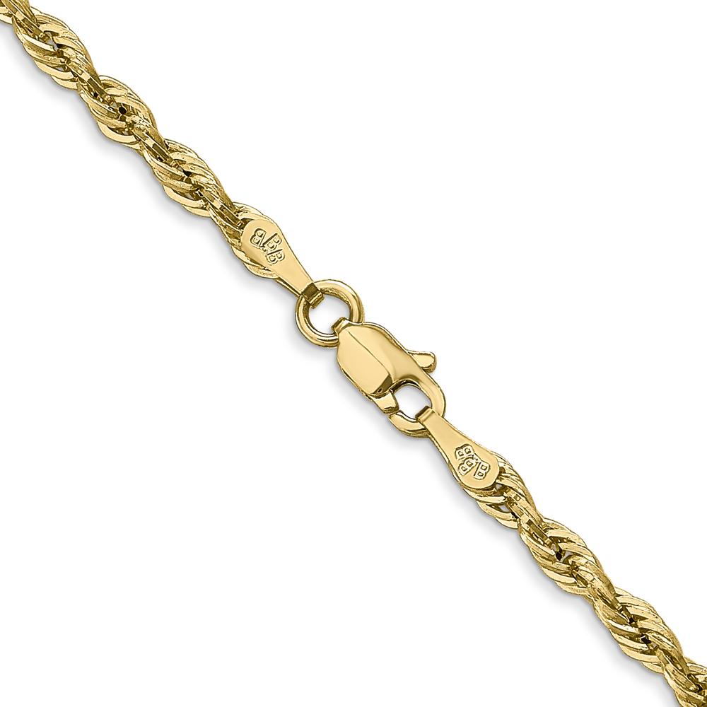 14K Yellow Gold 26" Semi Solid Rope Chain - 2.8mm Width with Lobster Clasp by Oro Pregiato