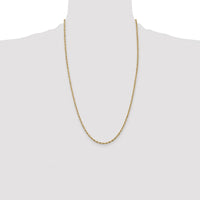 14K Yellow Gold 26" Semi Solid Rope Chain - 2.8mm Width with Lobster Clasp by Oro Pregiato