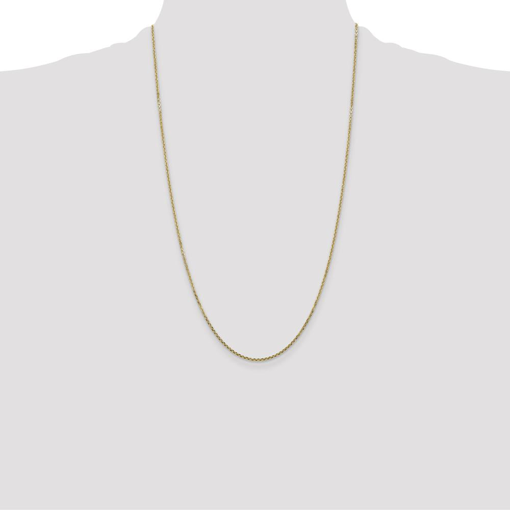 14K Yellow Gold 26" Solid Diamond-Cut Cable Chain Necklace with Lobster Clasp by Oro Pregiato