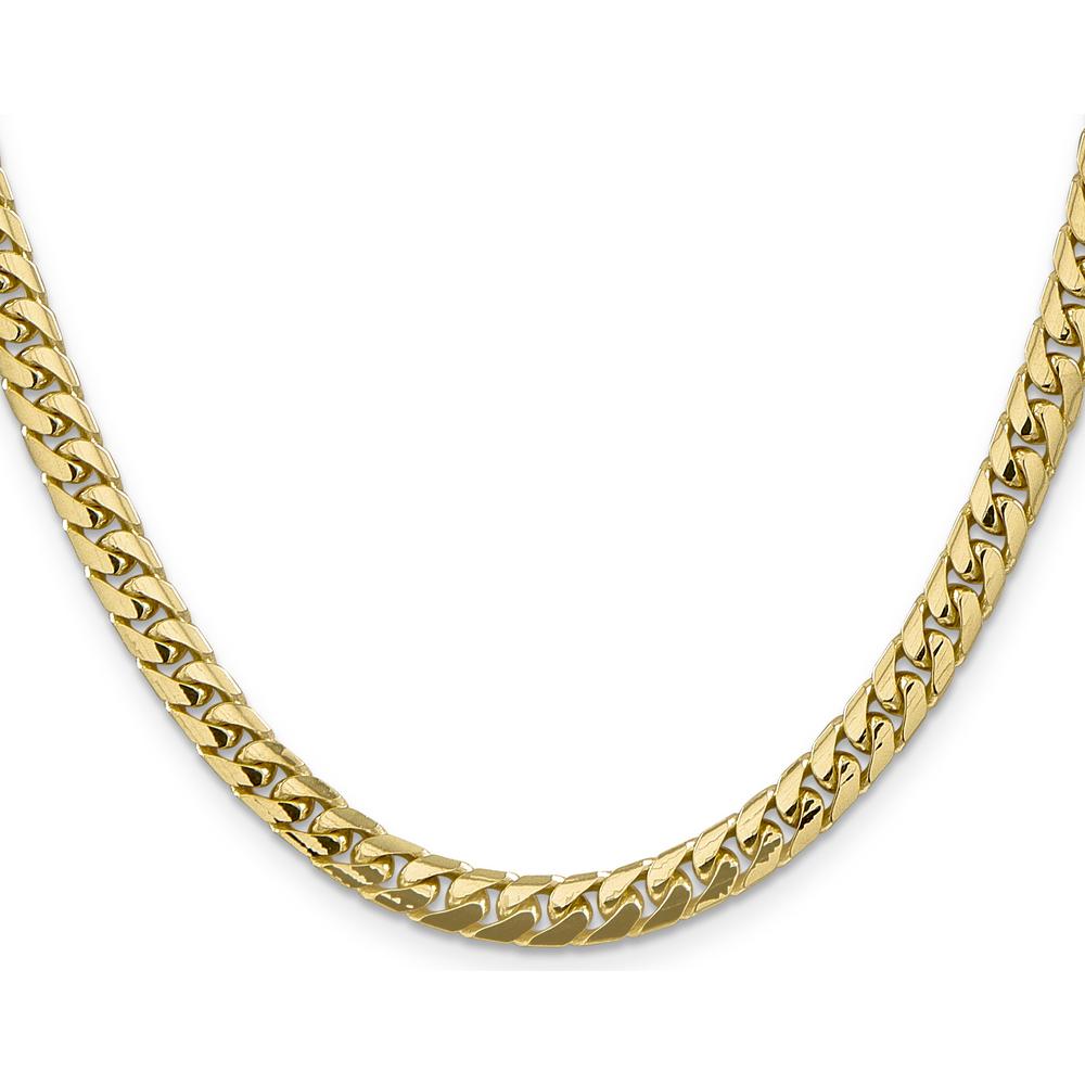 14K Yellow Gold 26" Solid Miami Cuban Link Chain with Lobster Clasp - 5.5mm Width by Oro Pregiato