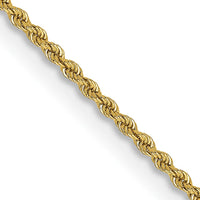 14K Yellow Gold 26" Solid Rope Chain Necklace with Lobster Clasp - 2mm Wide