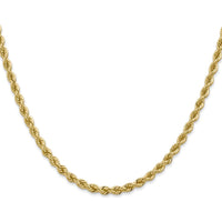 14K Yellow Gold 26" Solid Rope Chain Necklace with Polished Finish - 3.65mm