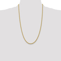 14K Yellow Gold 26" Solid Rope Chain Necklace with Polished Finish - 3.65mm