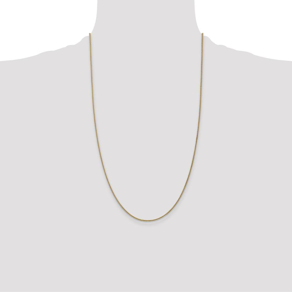 14K Yellow Gold 26" Spiga Chain with Lobster Clasp - 1.25mm Width by Oro Pregiato