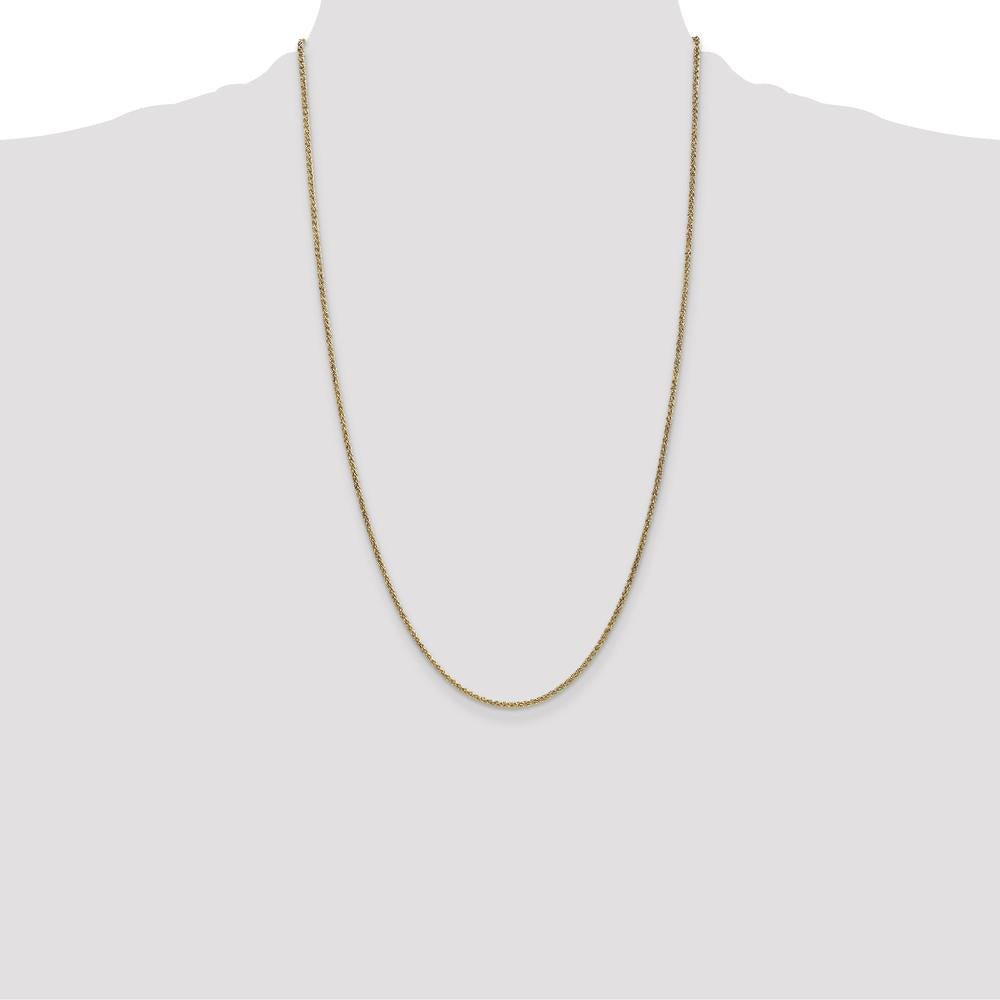 14K Yellow Gold 26" Spiga Chain with Lobster Clasp - 1.7mm Width by Oro Pregiato