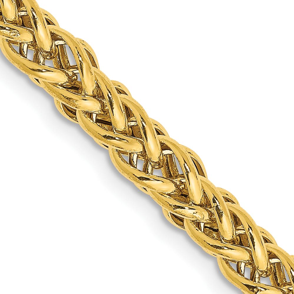 14K Yellow Gold 26" Spiga Wheat Chain - 4.65mm Width with Lobster Clasp by Oro Pregiato