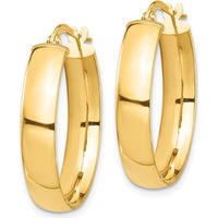 14K Yellow Gold 26mm High Polished Medium Hoop Earrings by 0
