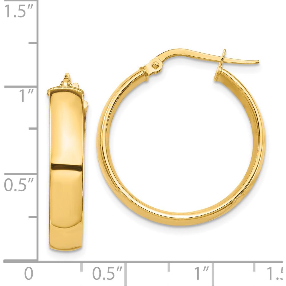 14K Yellow Gold 26mm High Polished Medium Hoop Earrings by 0