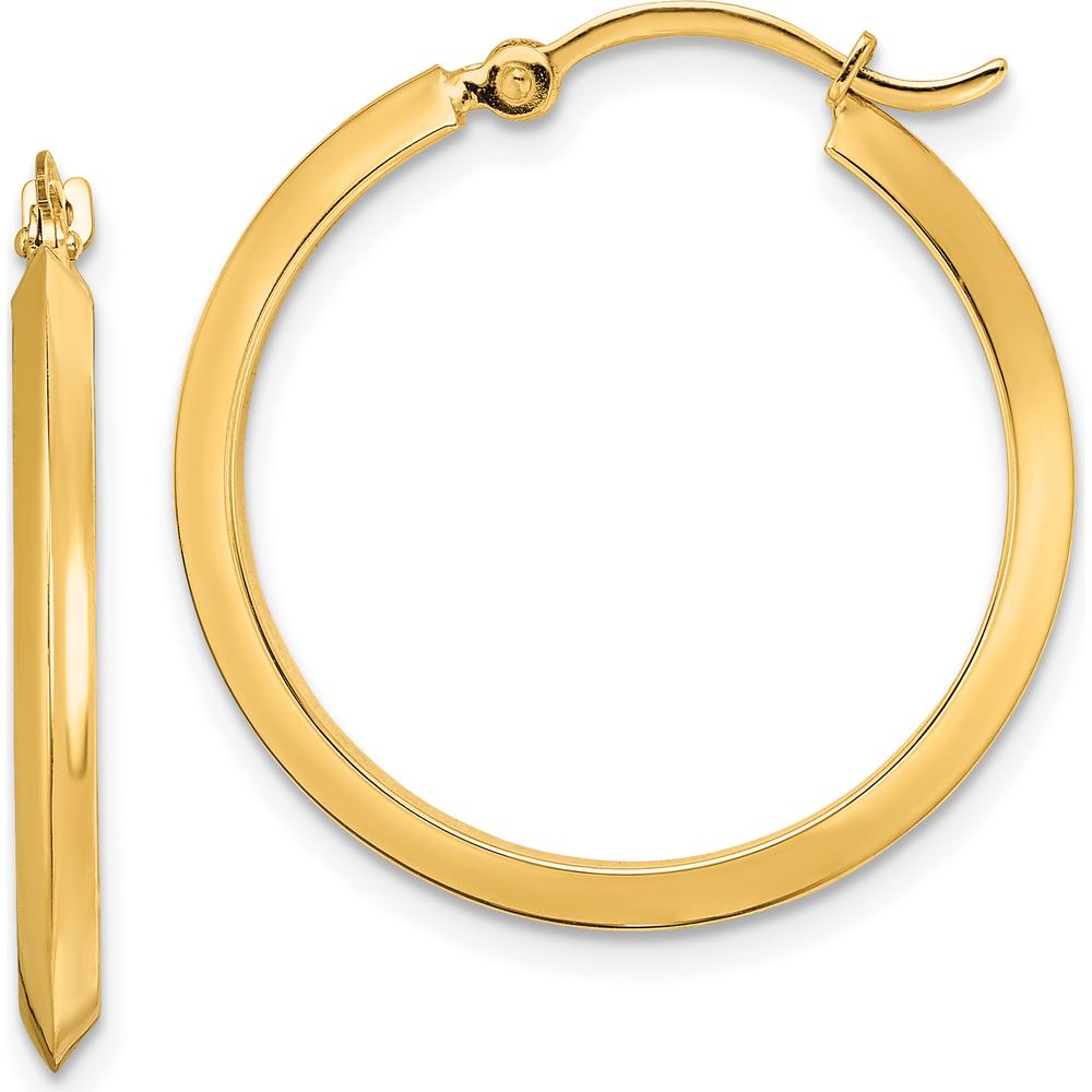 14K Yellow Gold 26mm Polished Medium Hoop Earrings by 0