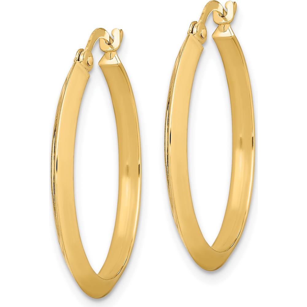 14K Yellow Gold 26mm Polished Medium Hoop Earrings by 0