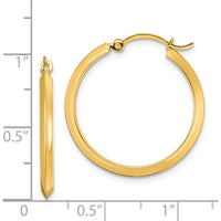 14K Yellow Gold 26mm Polished Medium Hoop Earrings by 0