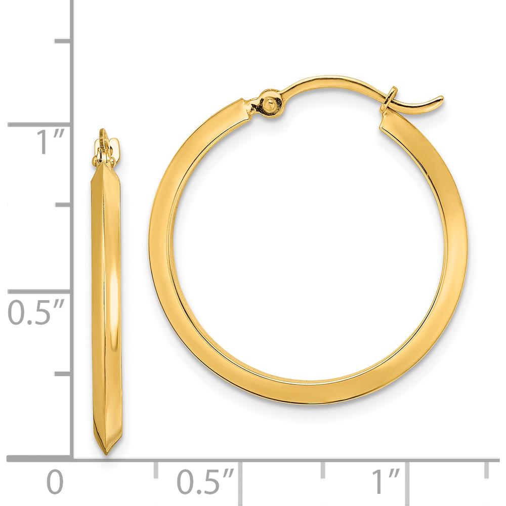 14K Yellow Gold 26mm Polished Medium Hoop Earrings by 0