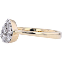 14K Yellow Gold .27 Carat Diamond Pear Cluster Ring