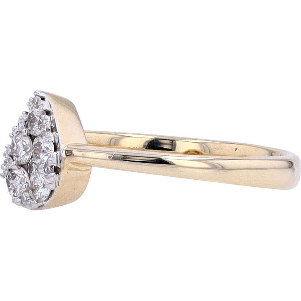14K Yellow Gold .27 Carat Diamond Pear Cluster Ring