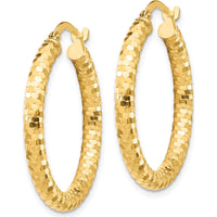 14K Yellow Gold 27 mm Diamond-Cut Polished Large Hoop Earrings by 0