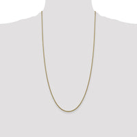 14K Yellow Gold 28" 1.5mm Semi-Solid Round Box Chain with Lobster Clasp by Oro Pregiato