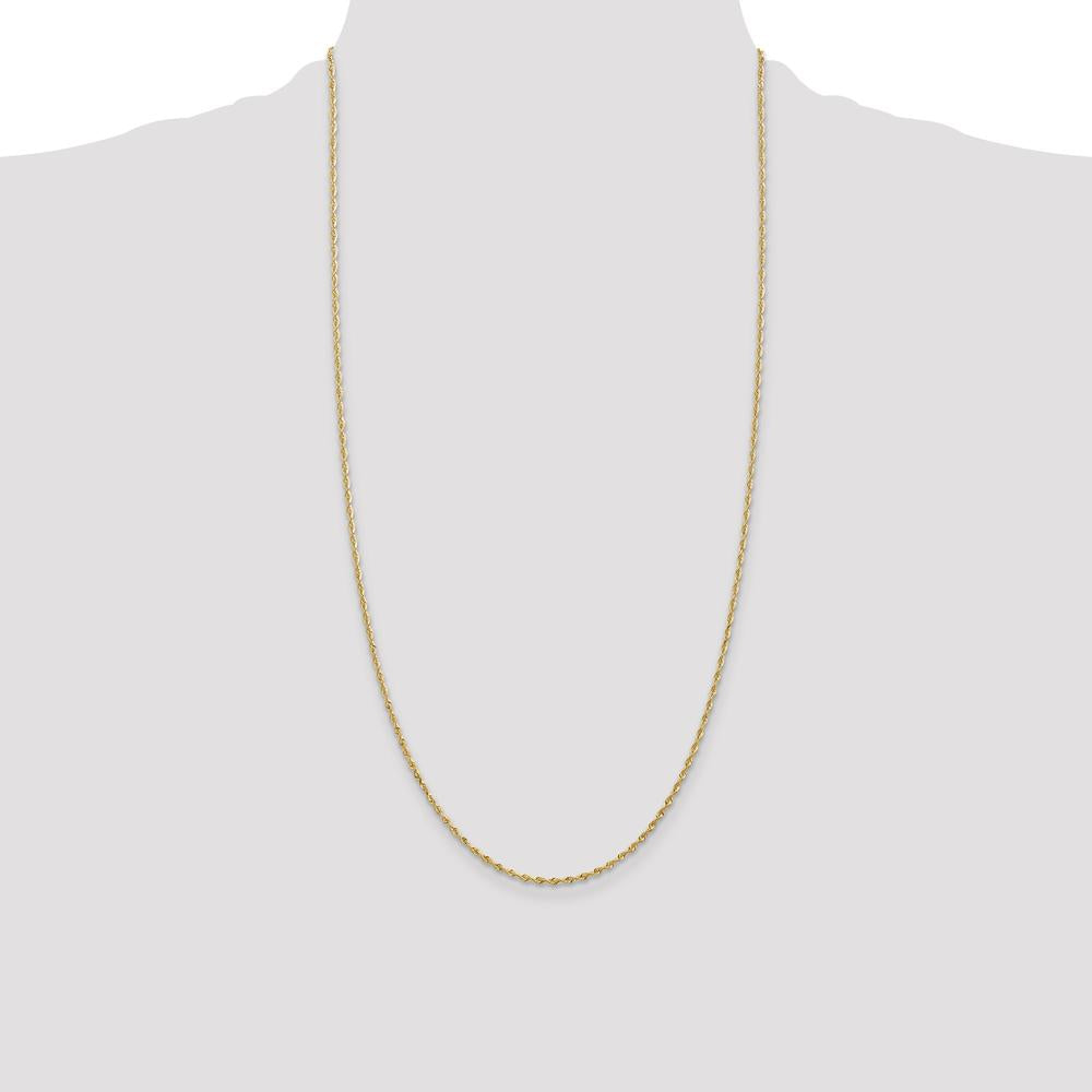 14K Yellow Gold 28" 1.85mm Diamond-Cut Quadruple Rope Chain with Lobster Clasp by Oro Pregiato