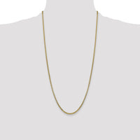 14K Yellow Gold 28" 2.45mm Semi-Solid Round Box Chain Necklace with Lobster Clasp by IBGoodman