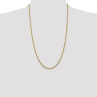 14K Yellow Gold 28" 2.75mm Diamond-Cut Rope Chain Necklace with Lobster Clasp