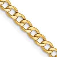 14K Yellow Gold 28" 2.85mm Semi-Solid Curb Chain with Lobster Clasp by Oro Pregiato