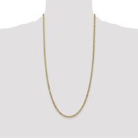 14K Yellow Gold 28" 3.35mm Semi-Solid Curb Chain with Lobster Clasp by Oro Pregiato