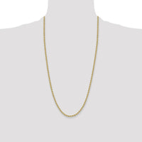 14K Yellow Gold 28" 3.3mm Polished Rope Chain Necklace