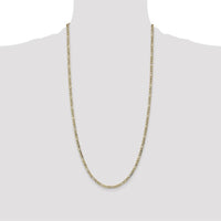 14K Yellow Gold 28" 3.5mm Semi-Solid Figaro Chain Necklace with Lobster Clasp by Oro Pregiato