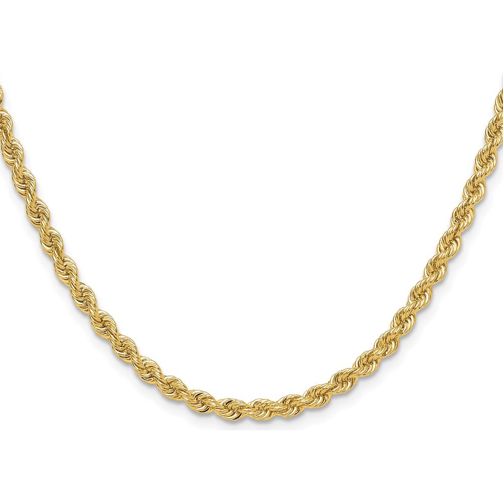 14K Yellow Gold 28" 3.8mm Solid Rope Chain Necklace