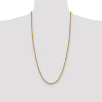 14K Yellow Gold 28" 3.8mm Solid Rope Chain Necklace