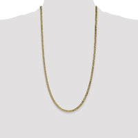 14K Yellow Gold 28" 3.9mm Flat Beveled Curb Chain with Lobster Clasp by Oro Pregiato