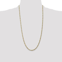 14K Yellow Gold 28" 3mm Flat Figaro Chain Necklace with Lobster Clasp by Oro Pregiato