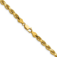 14K Yellow Gold 28" 4.5mm Diamond-Cut Rope Chain with Lobster Clasp