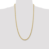 14K Yellow Gold 28" 4.5mm Diamond-Cut Rope Chain with Lobster Clasp