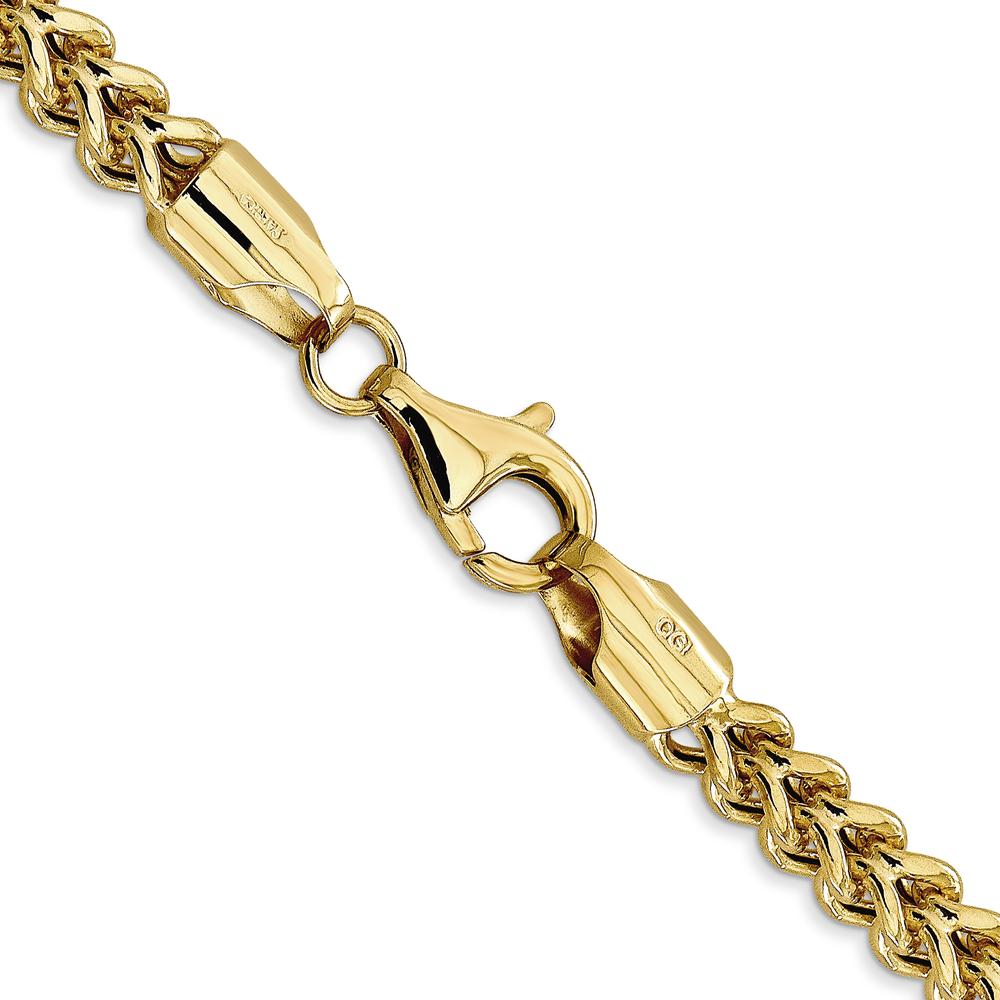 14K Yellow Gold 28" 4.5mm Semi-Solid Franco Chain with Fancy Lobster Clasp by Oro Pregiato