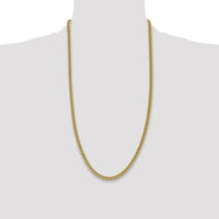 14K Yellow Gold 28" 4.5mm Semi-Solid Franco Chain with Fancy Lobster Clasp by Oro Pregiato