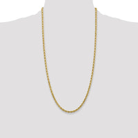 14K Yellow Gold 28" 4mm Diamond-Cut Rope Chain Necklace with Lobster Clasp